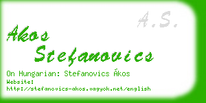 akos stefanovics business card